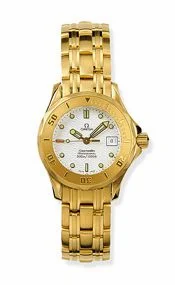 Omega Seamaster Diver 300M Quartz 28 Yellow Gold / White / Bracelet 2182.20.00 (21822000)